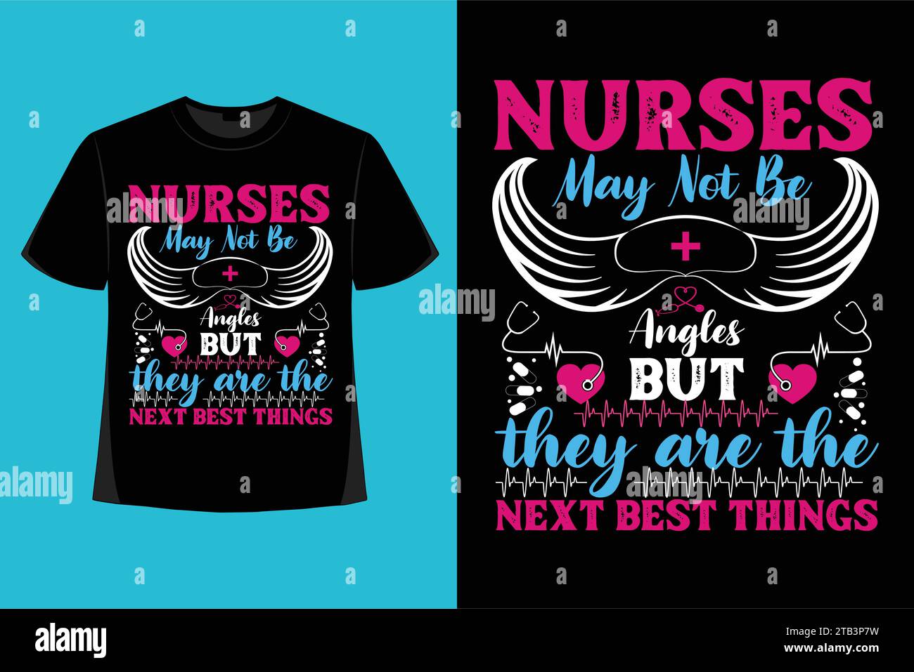 Krankenschwester T-Shirt Design, Pflegezitate T-Shirt Design, Krankenschwester Superheld, Krankenschwester Herz, Krankenschwester Leben Stock Vektor