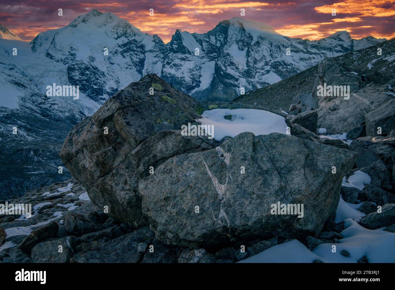 Schweiz, Graubünden, Engadin, Diavolezza, Bernina Stockfoto