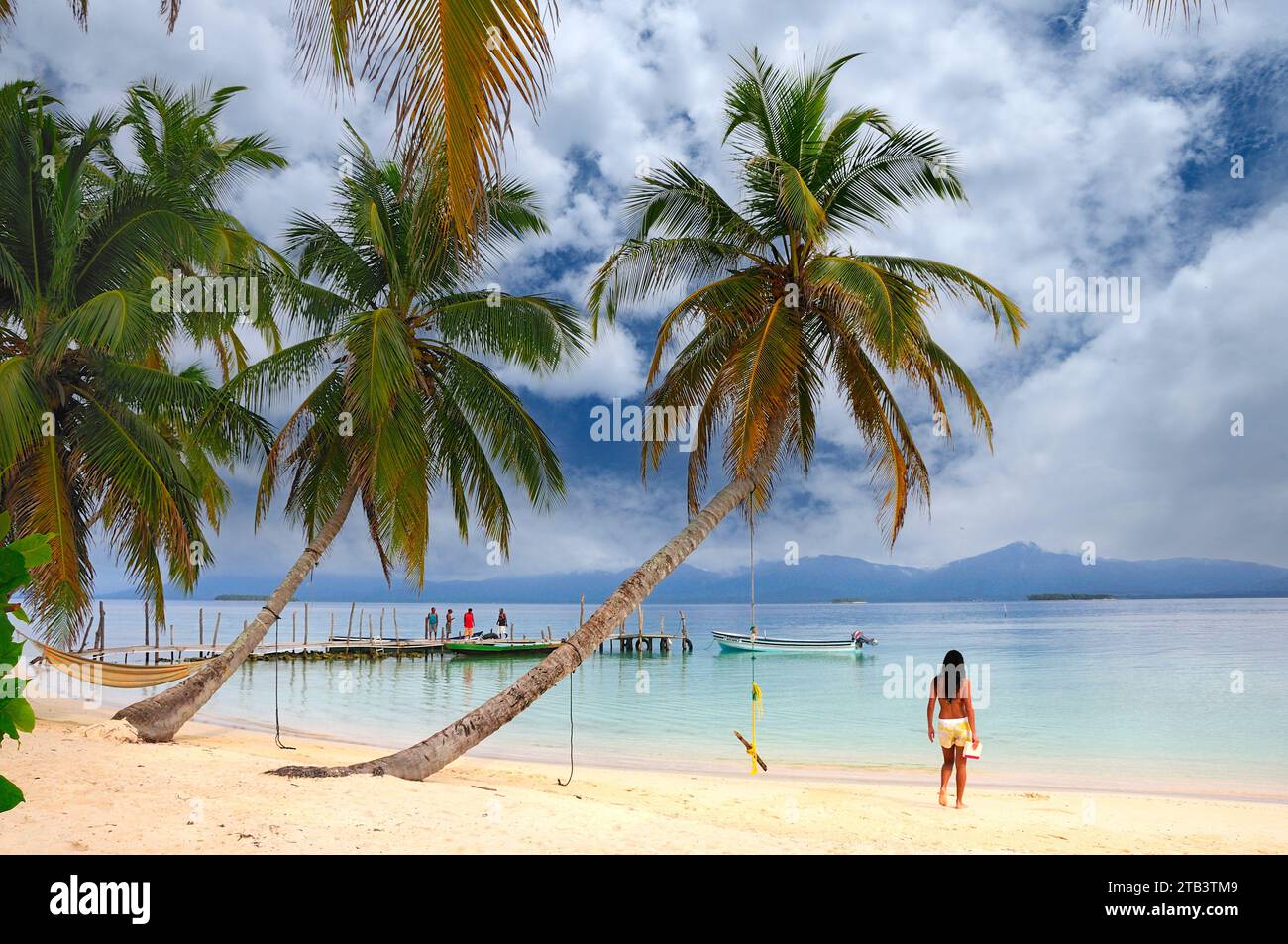 Zentralamerika, Panama, Karibik, San Blas Archipel, Kuna-Indianergebiet, Isla Kuanidup, Stockfoto