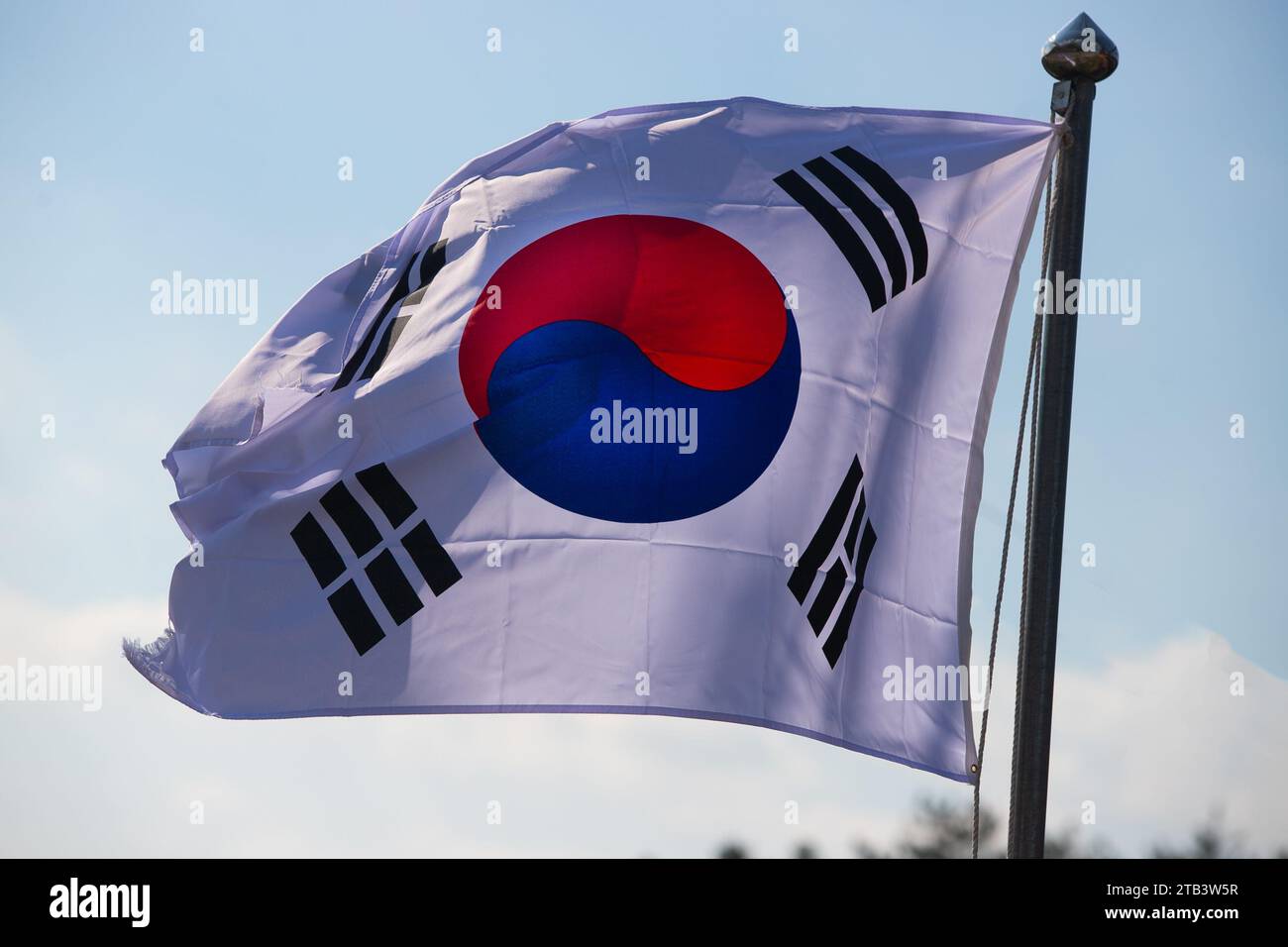 Wehende Flagge von Südkorea Stockfoto
