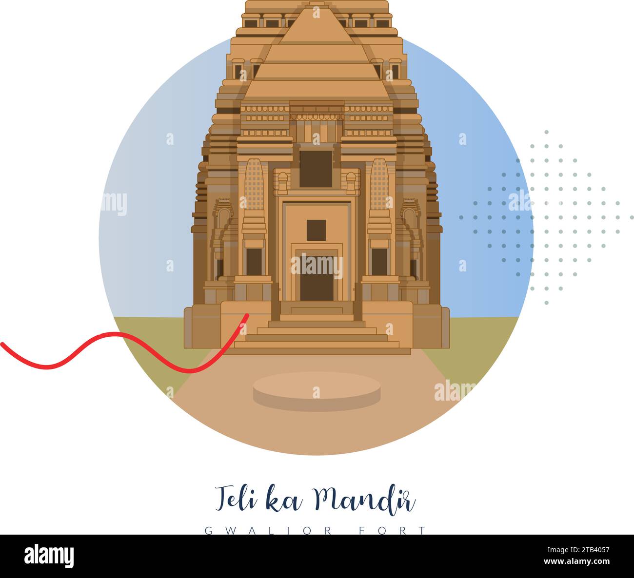 TeLi ka Mandir - Telika Tempel - Gwalior - Stock Illustration als EPS 10 Datei Stock Vektor