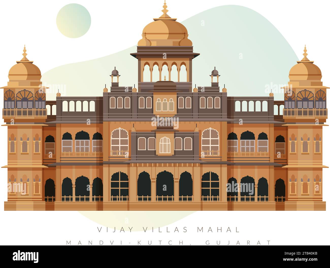 Vijaya Vilas Mahal at Mandvi - Kutch, Gujrat - Stock Illustration als EPS 10 Datei Stock Vektor