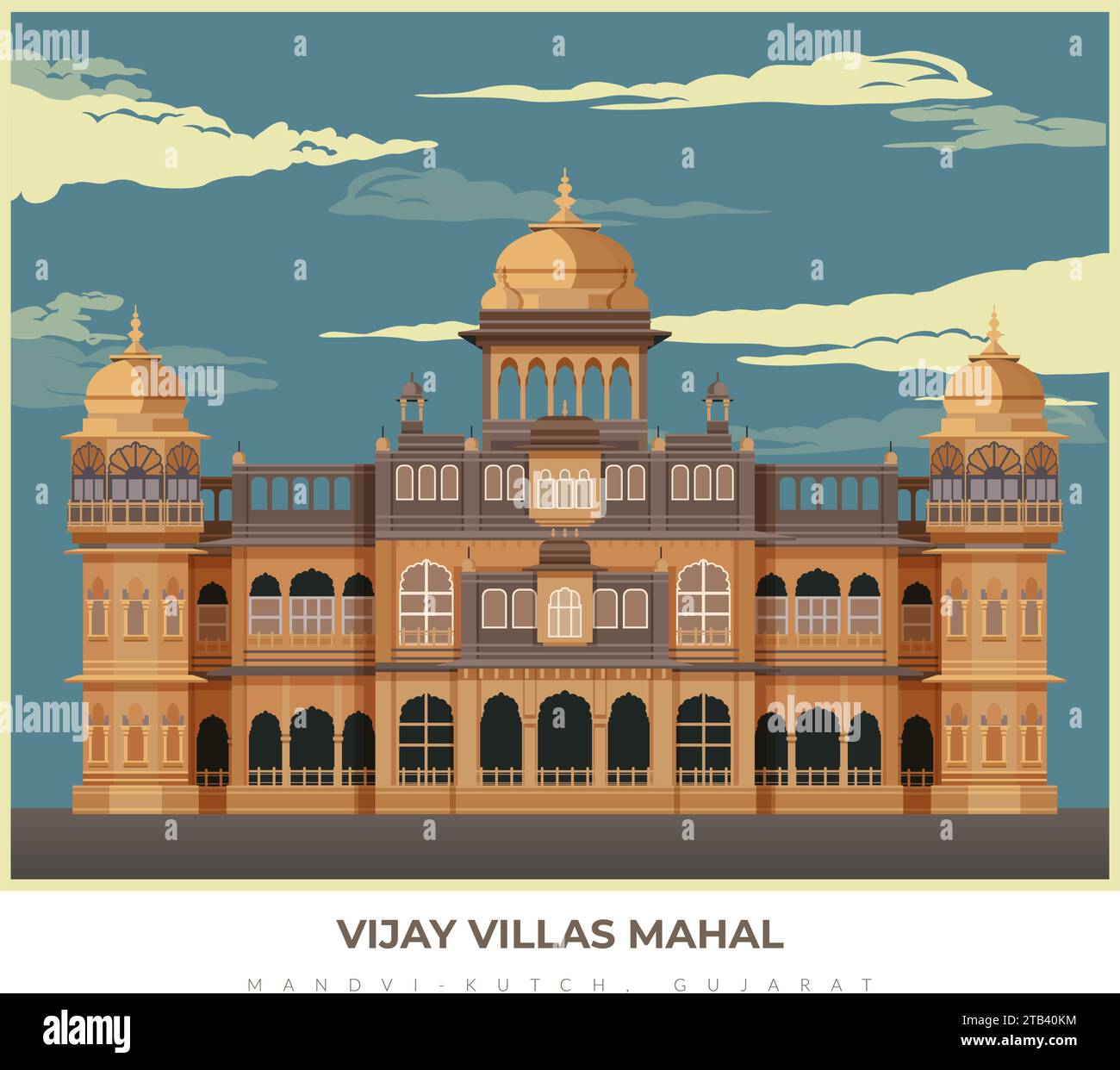Vijaya Vilas Mahal at Mandvi - Kutch, Gujrat - Stock Illustration als EPS 10 Datei Stock Vektor