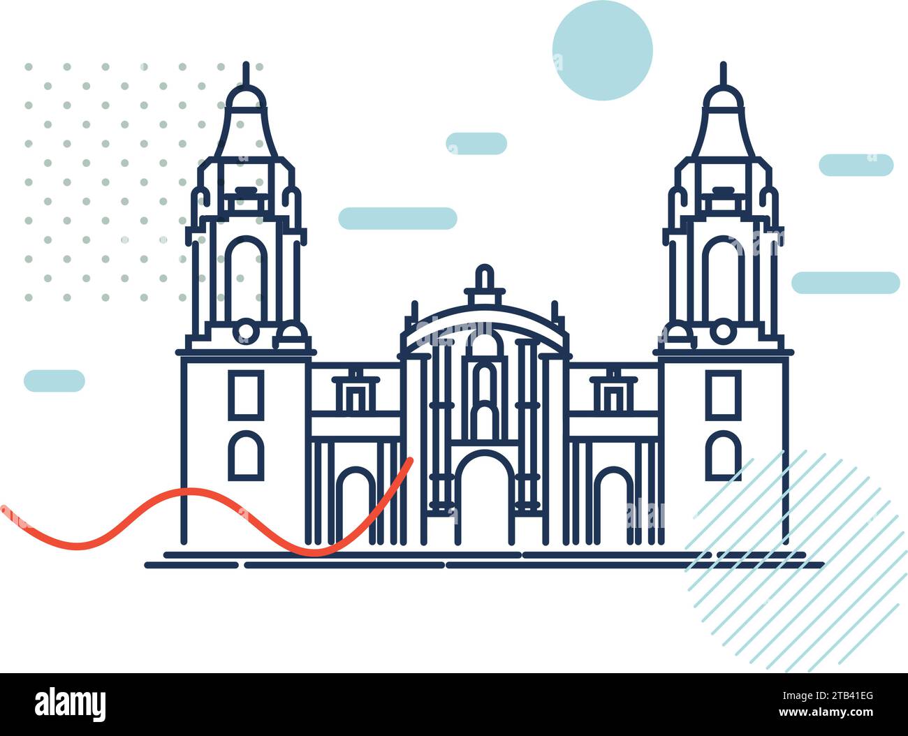Die Basilika Metropolitan Cathedral von Lima und Primat von Peru – Stockbild als EPS 10 Datei Stock Vektor