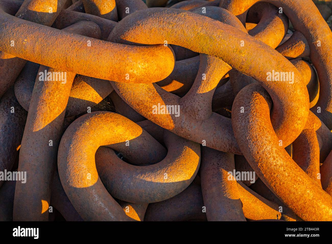 X Alte Eisenkette im Chatham Maritime Museum Stockfoto
