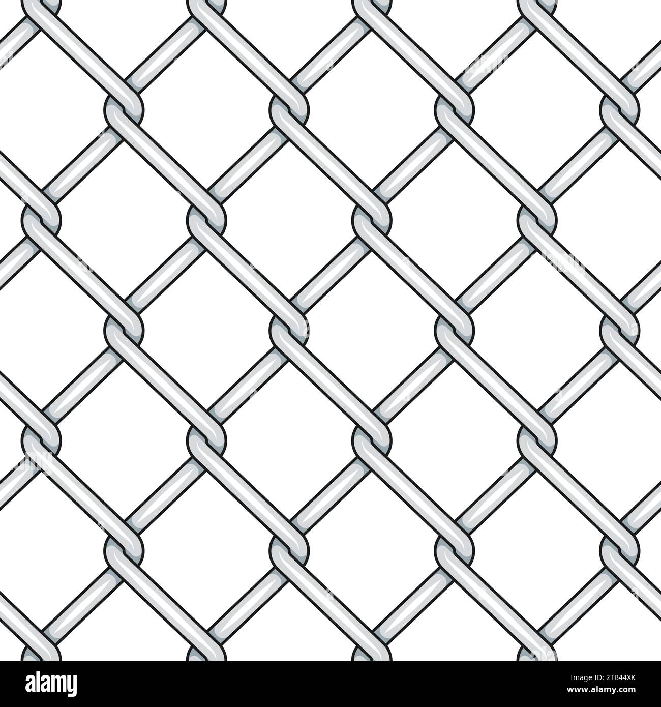 Nahtloses Muster mit silbernem Netznetz. Vektorfarbener Hintergrund auf weiß. Stock Vektor