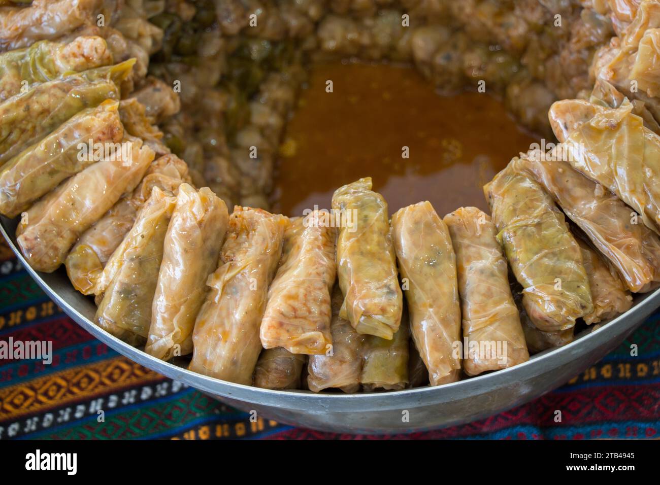 Türkische Küche mit traditionellen Gerichten in Aussicht Stockfoto