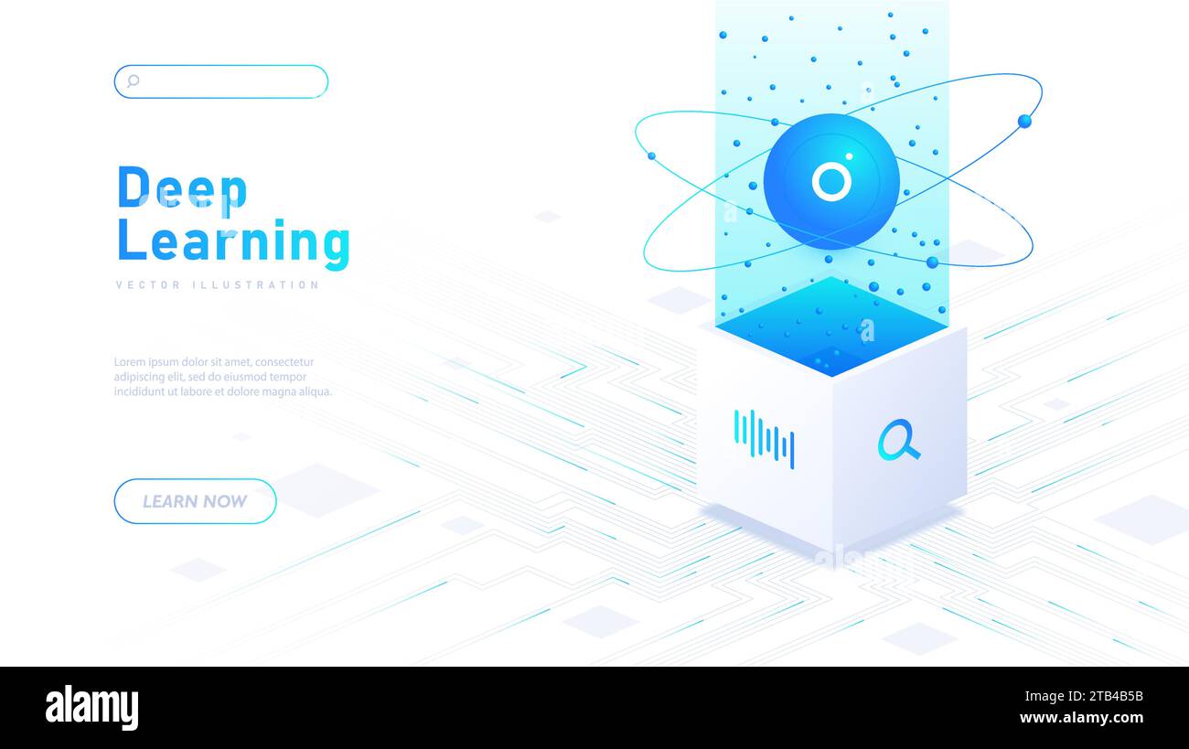 Weißer Poster-Vektor für Deep Learning Stock Vektor