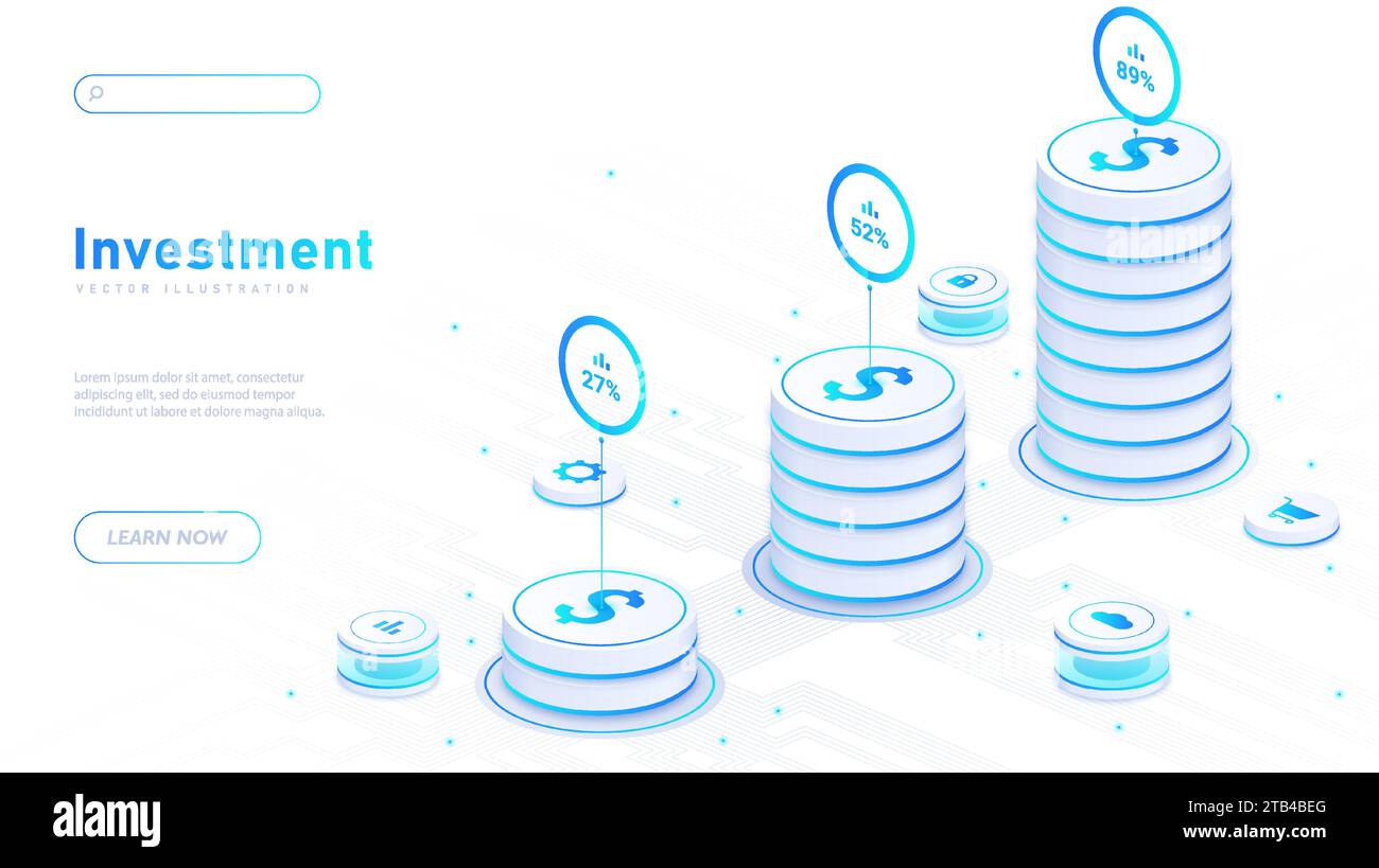 Weißer Postervektor für Investitionen Stock Vektor