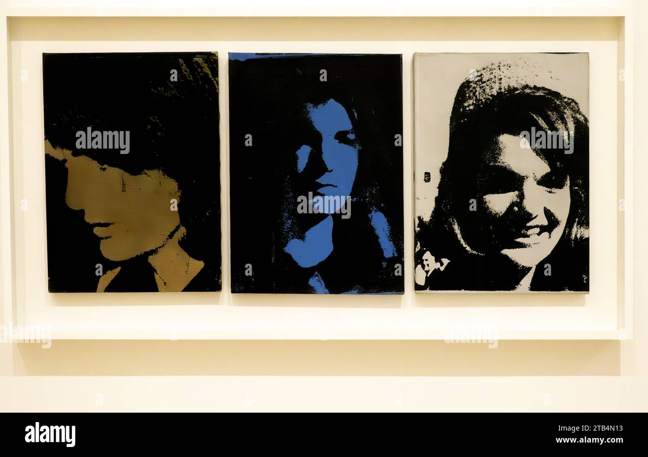 Jackie Triptychon (1964) von Andy Warhol im San Francisco Museum of Modern Art (SFMOMA) Stockfoto