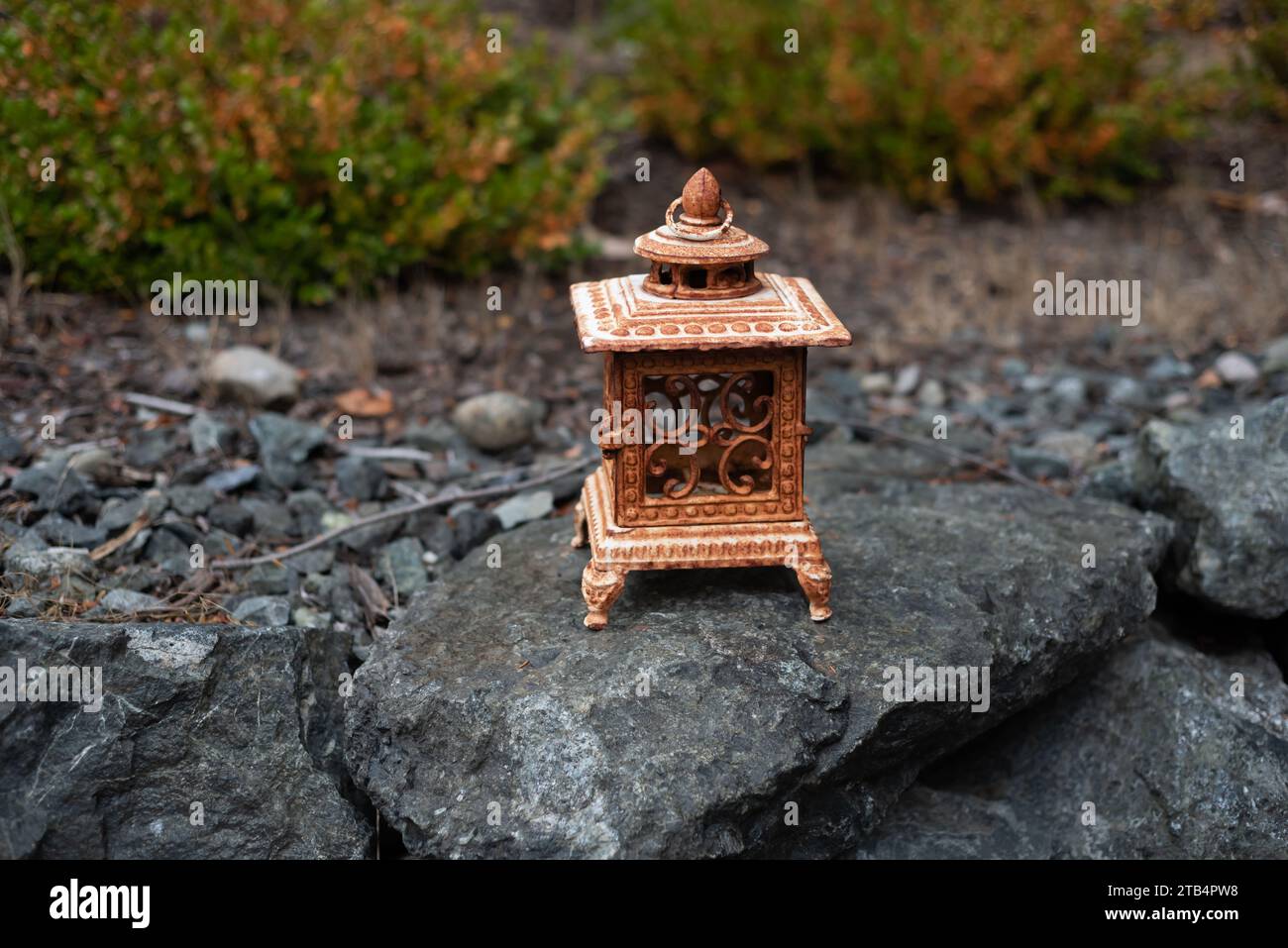 Gartendesign des Sommerhauses. Landhaus, Bundesstaat Washington, USA, Stockfoto
