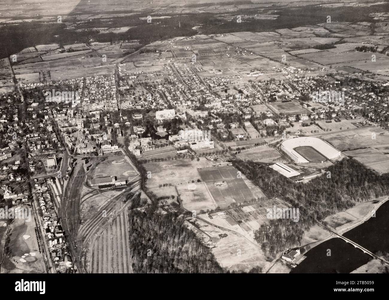 Luftaufnahme der Princeton University - 3. Februar 1937 Stockfoto