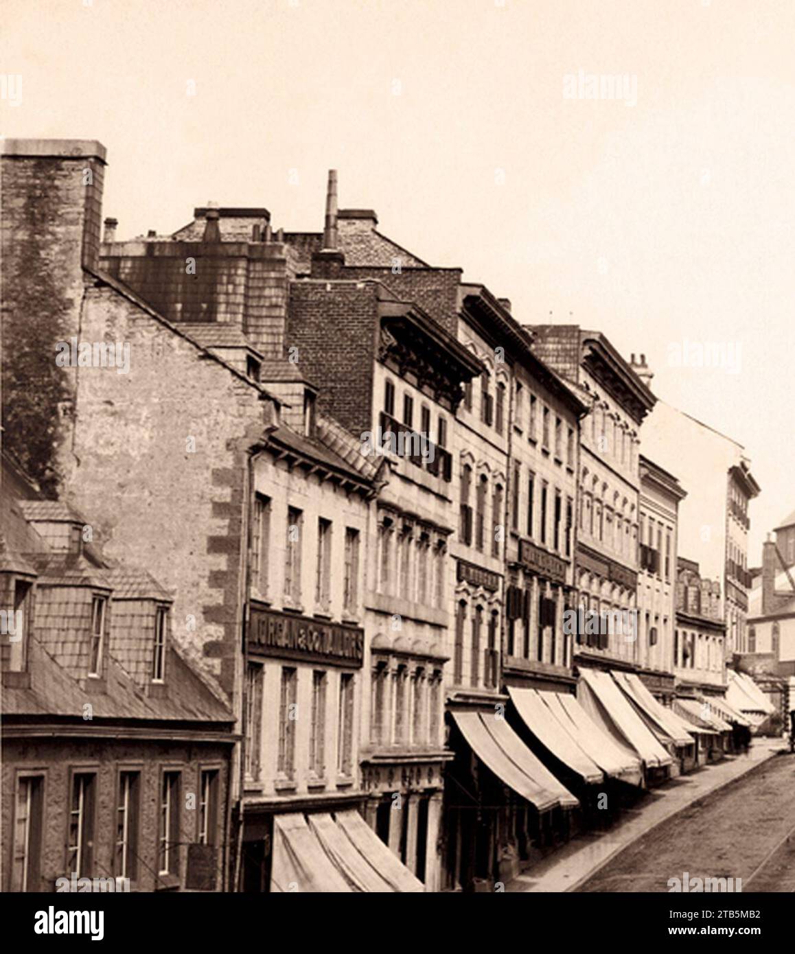 Vue de la cote de la Fabrique, Louis-Prudent Vallee, Québec, Vers 1880. Stockfoto