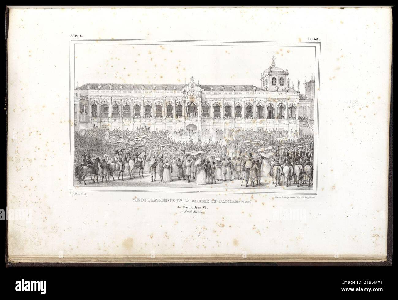 Vue de l'extérieur de la galerie de l'acclamation - du ROI D. Jean VI (à Rio de Janeiro) (2), Stockfoto