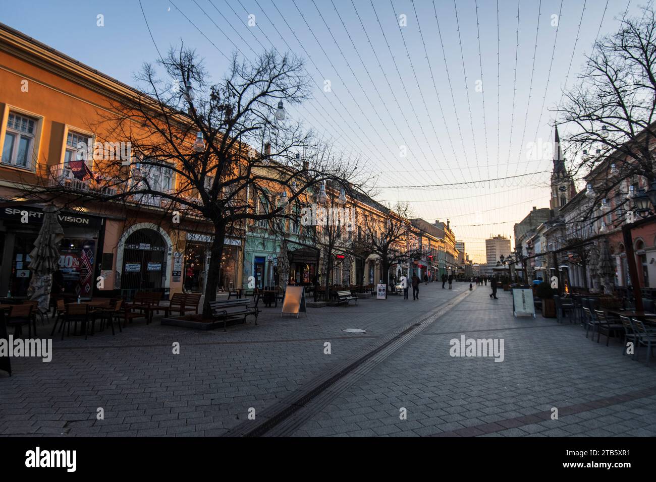 Novi Sad: Dunavska Straße. Serbien Stockfoto