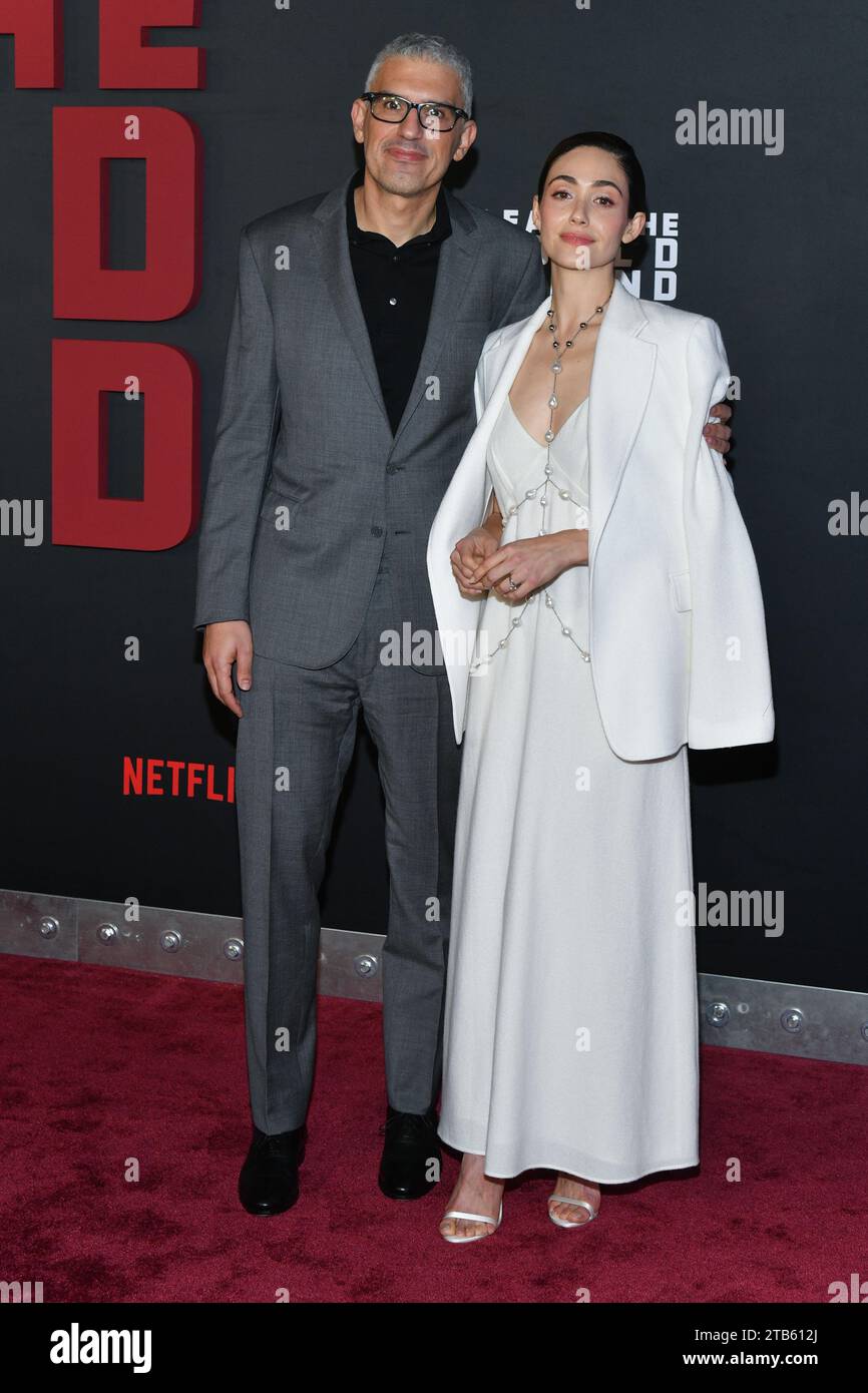 Sam Esmail und Emmy Rossum Stockfoto