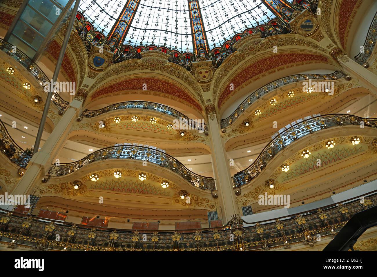 Der Balkon in Galeries Lafayette - Paris Stockfoto