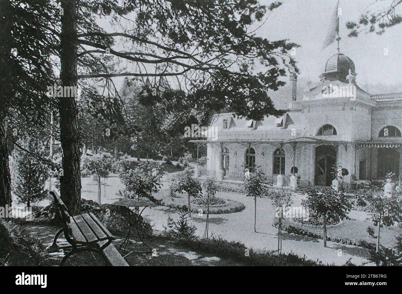 Waldhaus Flims Pavillon 1910. Stockfoto