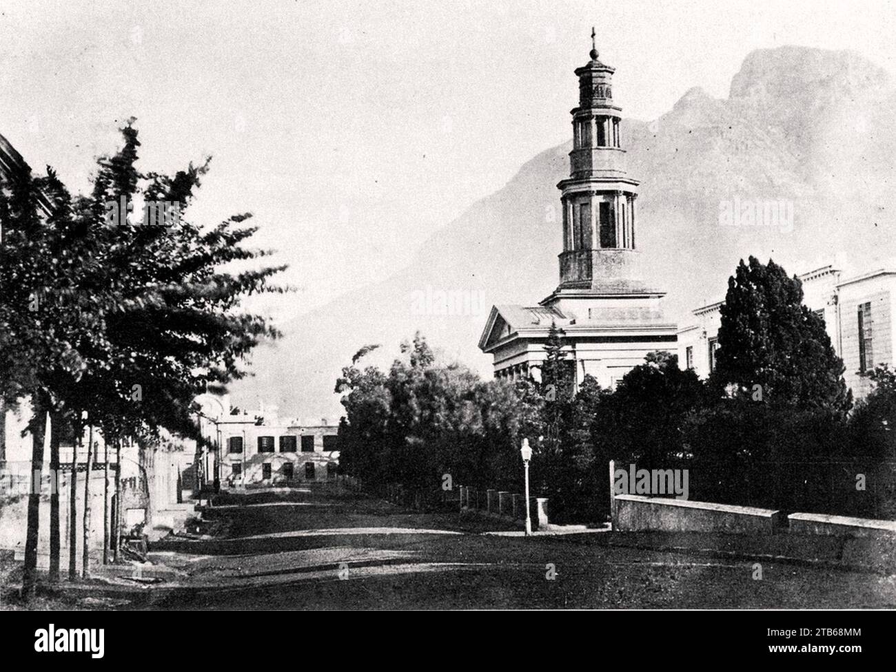 Wale Street mit dem Supreme Court Kapstadt 1878 Archiv der Kapkolonie. Stockfoto