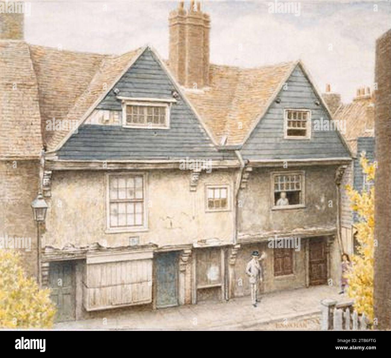 Walter Raleighs Haus in Blackwall Harbour von Philip Norman. Stockfoto
