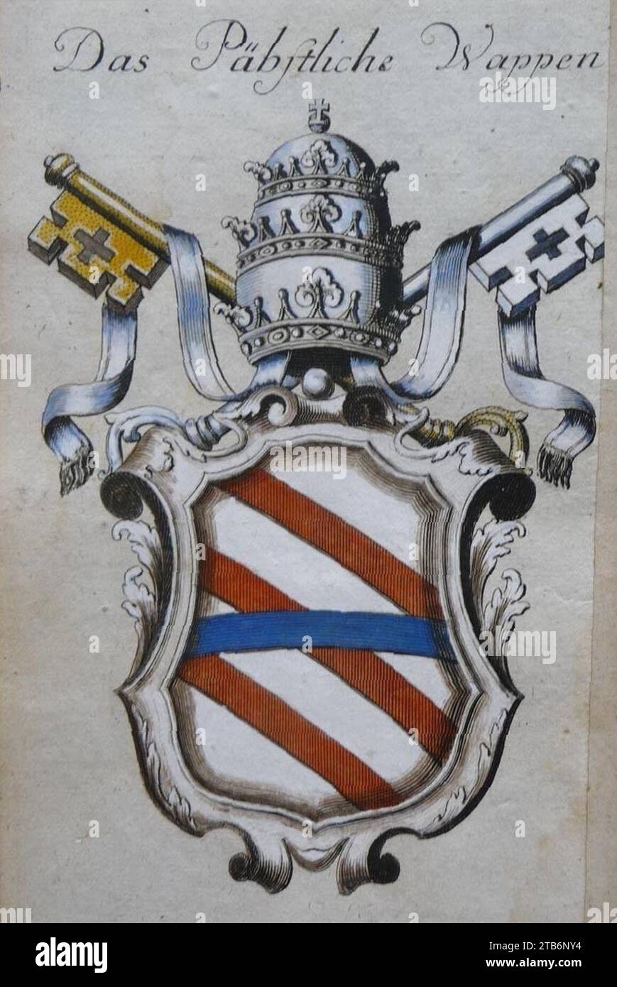 Wappen Clemens XII 1736. Stockfoto