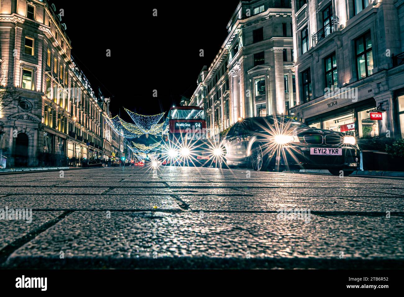Regent Street in London bei Nacht Stockfoto