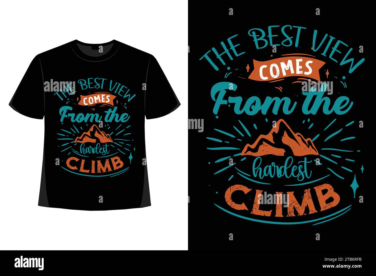 Wandern T-Shirt Design, Vintage Berg Schriftzug, Abenteuer T-Shirts, grafisches Vektorelement, Wanderer Typografie Stock Vektor