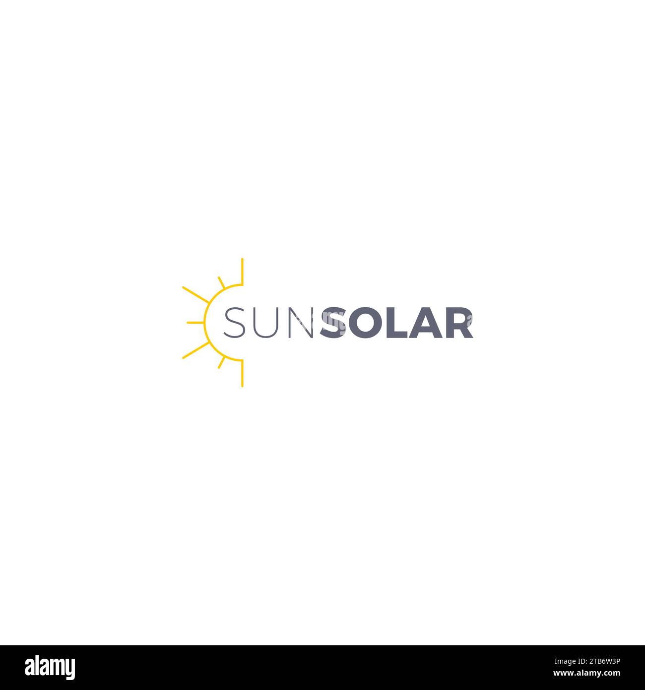 Sun Solar Logo Design Einfach. Solarsymbol Stock Vektor