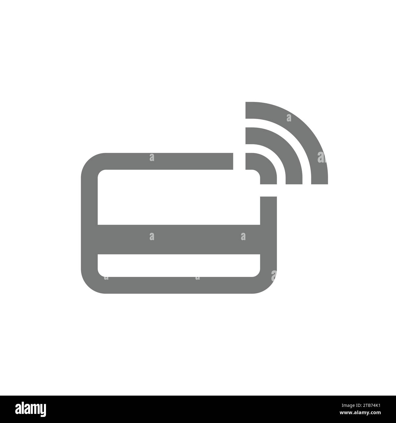 NFC kontaktloses Kartenvektorsymbol. Symbol für drahtlose Kredit- oder Debitkarte. Stock Vektor