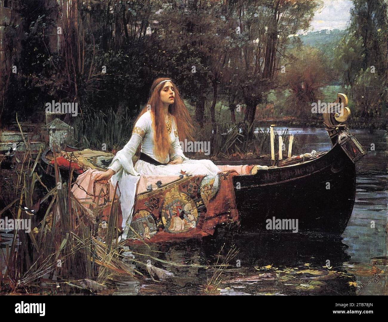 Waterhouse, Lady of Shallott, 1888. Stockfoto