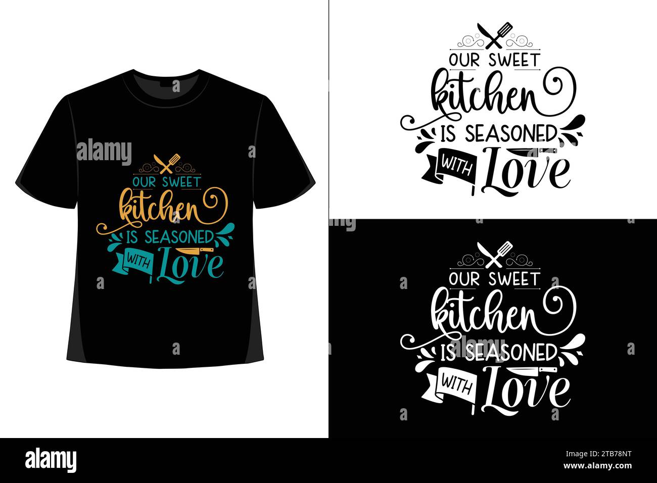 Küche T-Shirt, Küche Design, Küche Zitate Design T-Shirt, Vektor EPS editierbare Dateien Stock Vektor