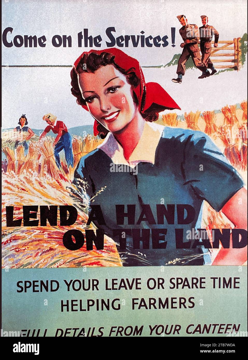 LANDARMEE DER FRAUEN, britisches Poster 1943 Stockfoto