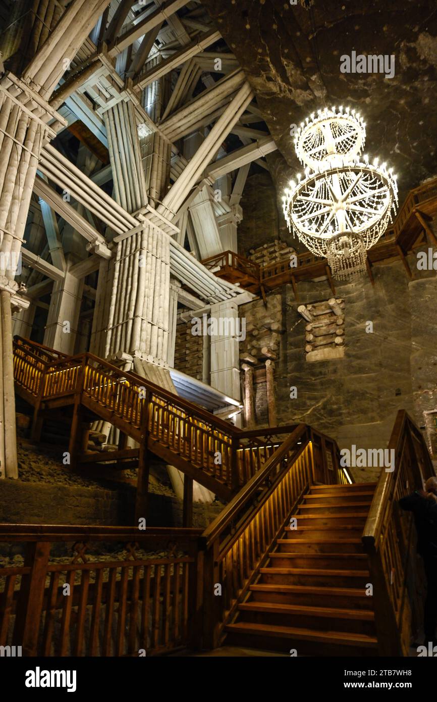 Polen, Wieliczka: Das Salzbergwerk Wieliczka (Kopalnia soli Wieliczka), das seit dem 13. Jahrhundert in Betrieb ist, ist ein polnisches historisches Denkmal (Pomnik Histo) Stockfoto