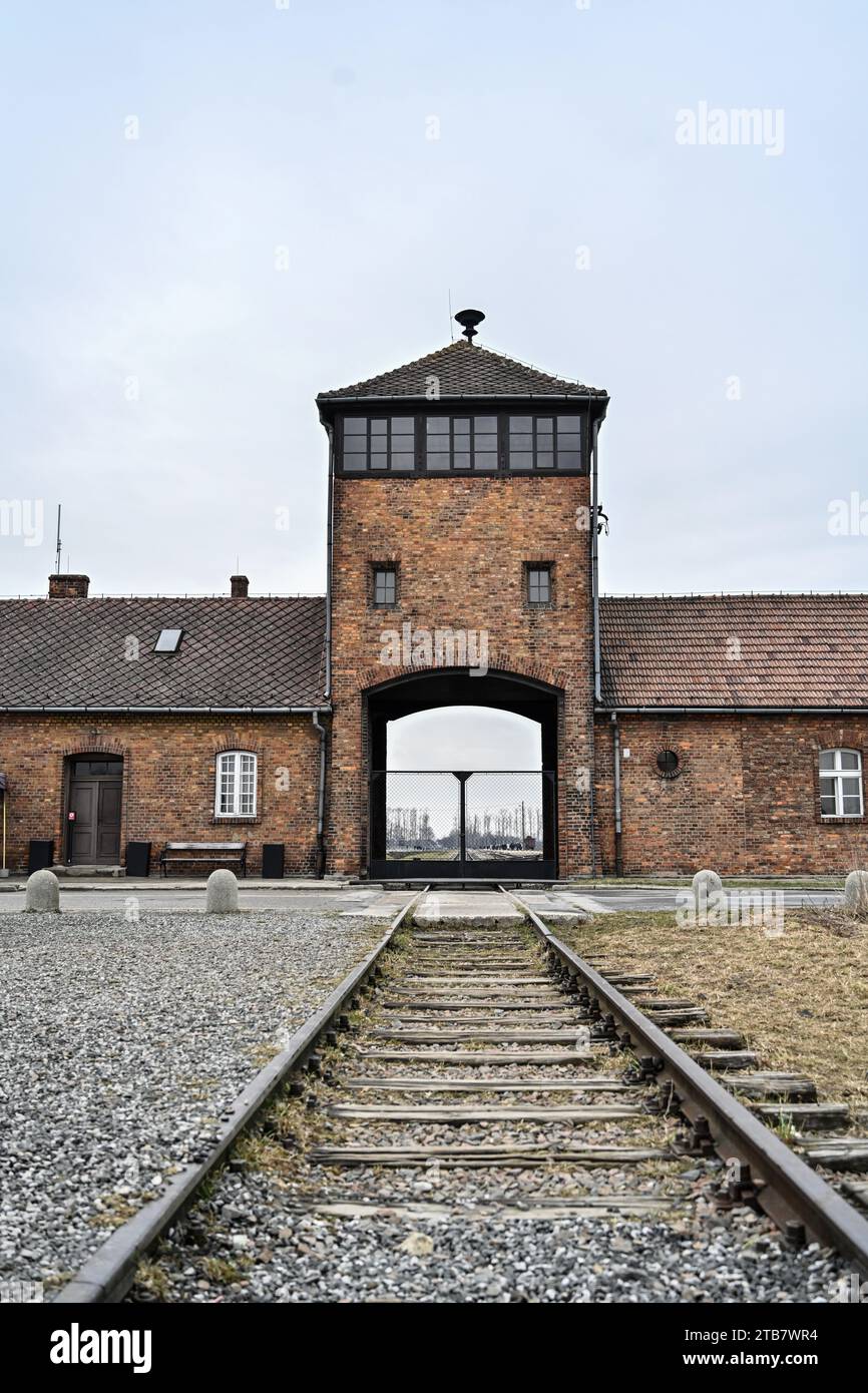 Polen: Auf dem Territorium der Städte Oswiecim und Brzezinka (Birkenau), dem Konzentrationslager Auschwitz-Birkenau Stockfoto