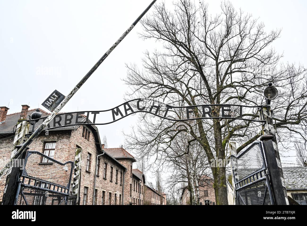 Polen: Auf dem Territorium der Städte Oswiecim und Brzezinka (Birkenau), dem Konzentrationslager Auschwitz-Birkenau Stockfoto