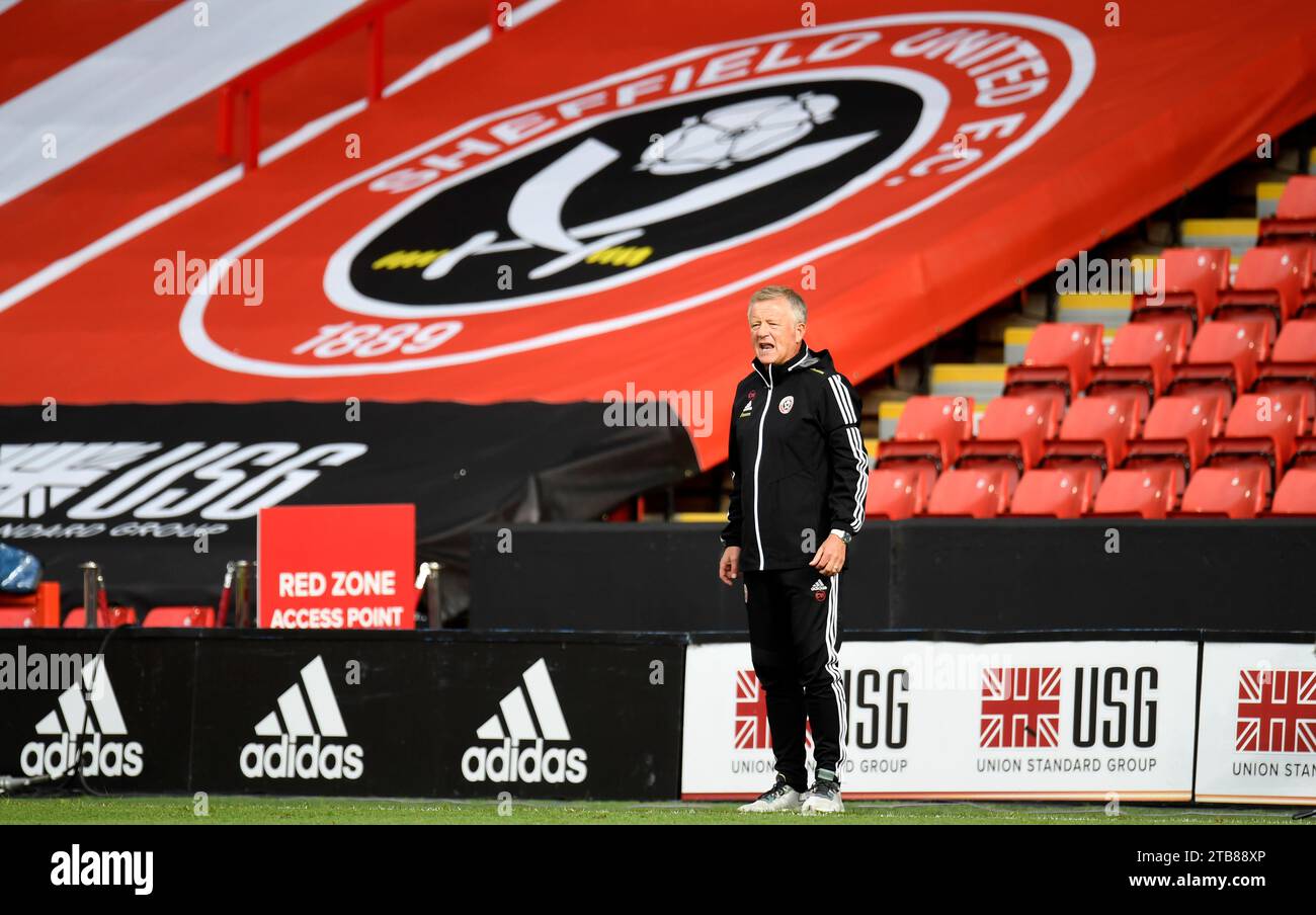 Aktenfoto vom 11-07-2020 von Sheffield United Manager Chris Wilder. Sheffield United hat die Ernennung von Chris Wilder zum neuen Manager angekündigt. Ausgabedatum: Dienstag, 5. Dezember 2023. Stockfoto