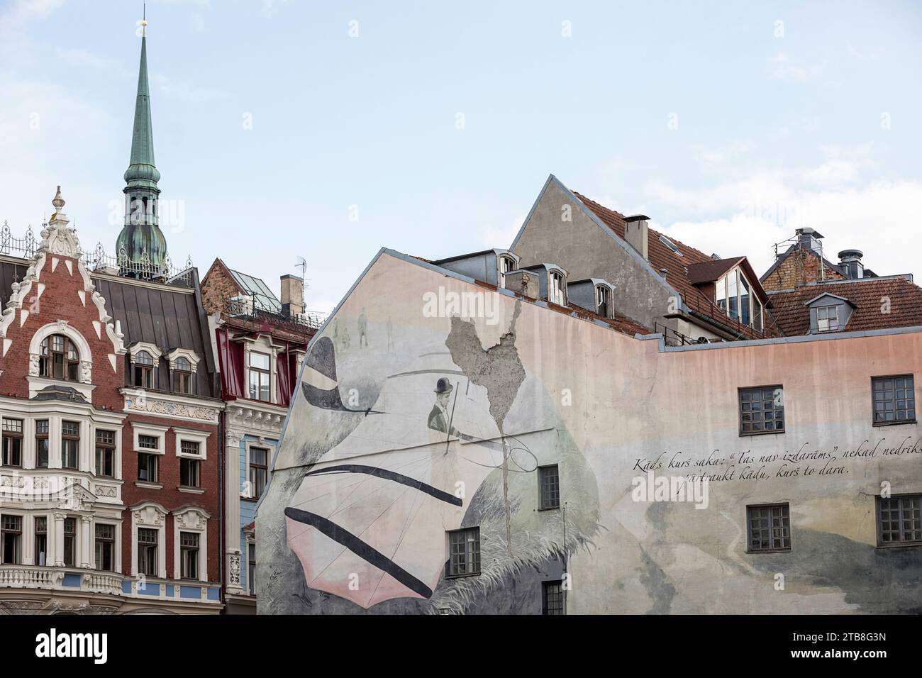 Wunderschöne alte Gebäude in der Altstadt von Riga in Lettland Stockfoto