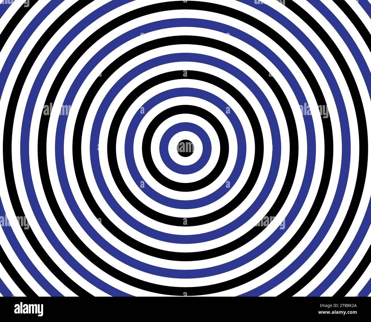 Schwarzer und blauer spiralförmiger optischer Illusionshintergrund Stock Vektor