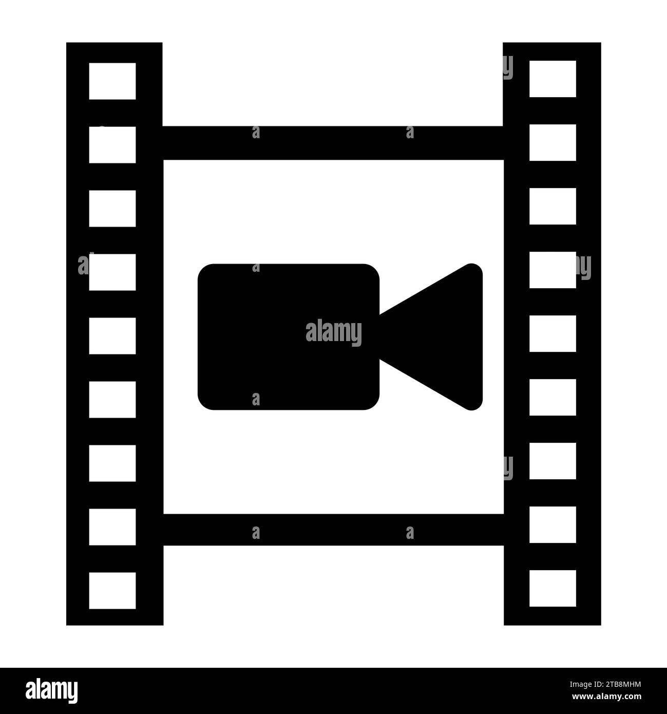 Filmstreifen mit Abbildung des Videokamera-Symbols Stock Vektor