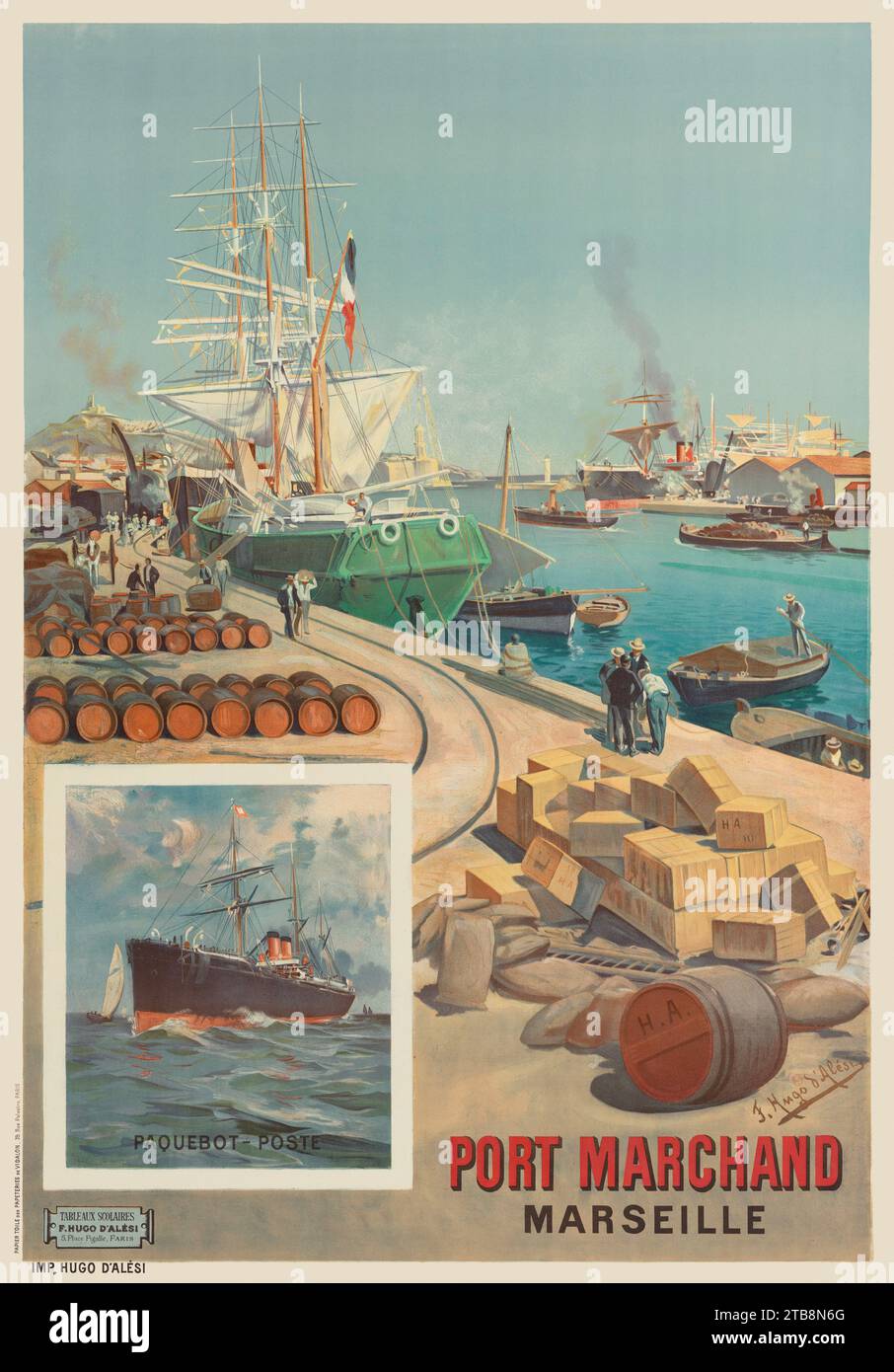 Port Marchand. Marseille von F. Hugo d'Alési (1849-1906). Veröffentlicht 1901 in Frankreich. Stockfoto