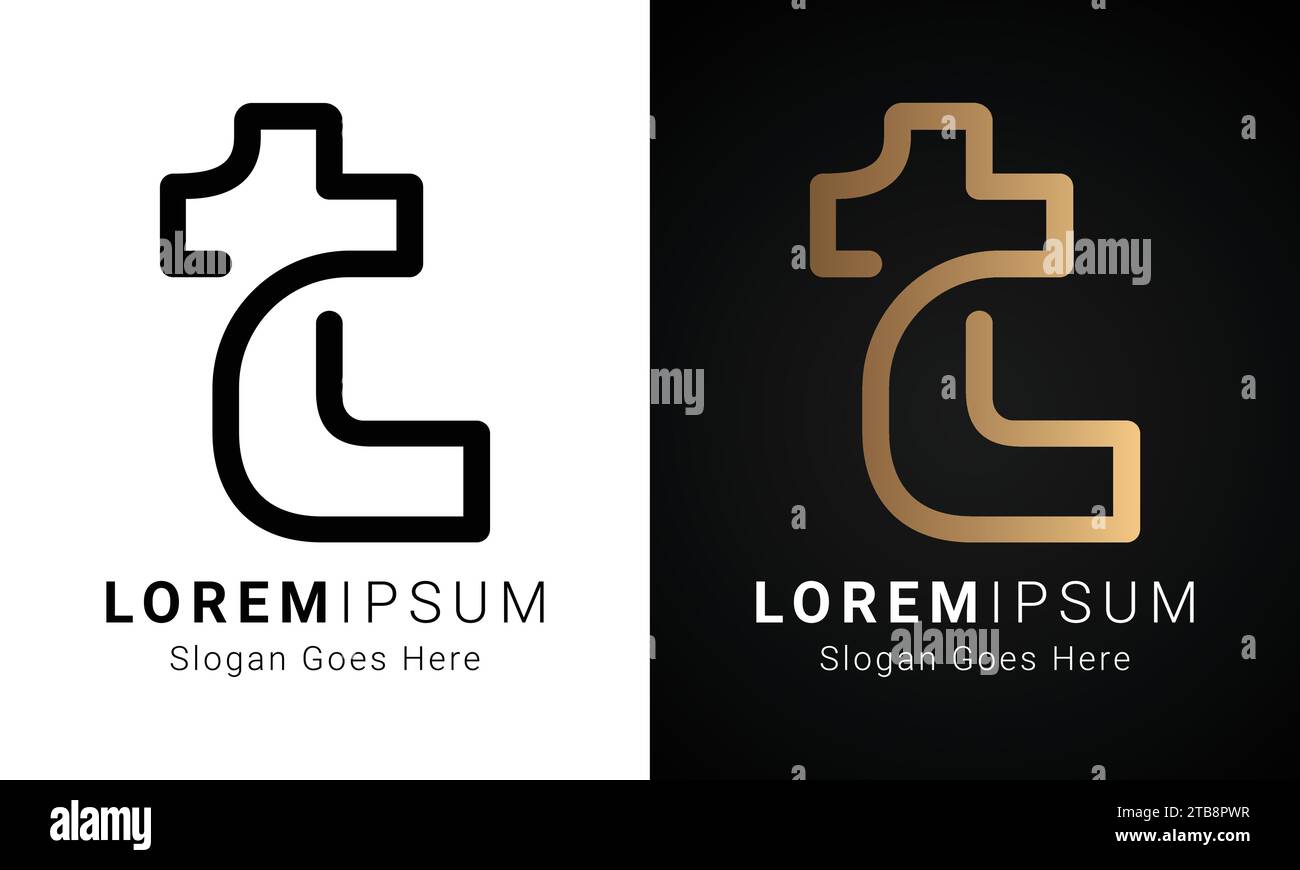 Luxuriöses Initial TL- oder LT-Monogramm-Logo-Design Stock Vektor