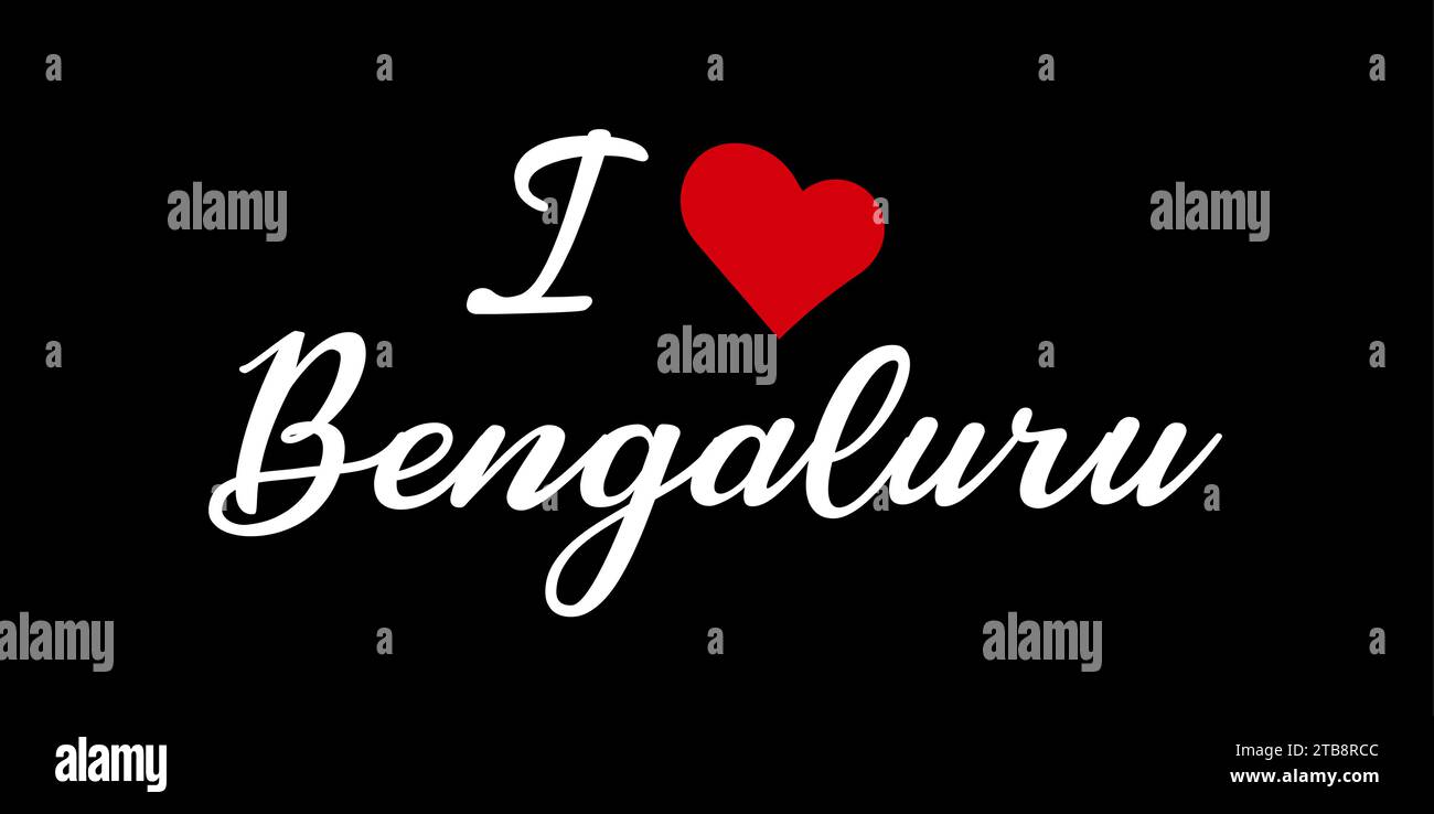 Ich liebe Bengaluru-Vektor-Illustration-Kalligraphie Stock Vektor