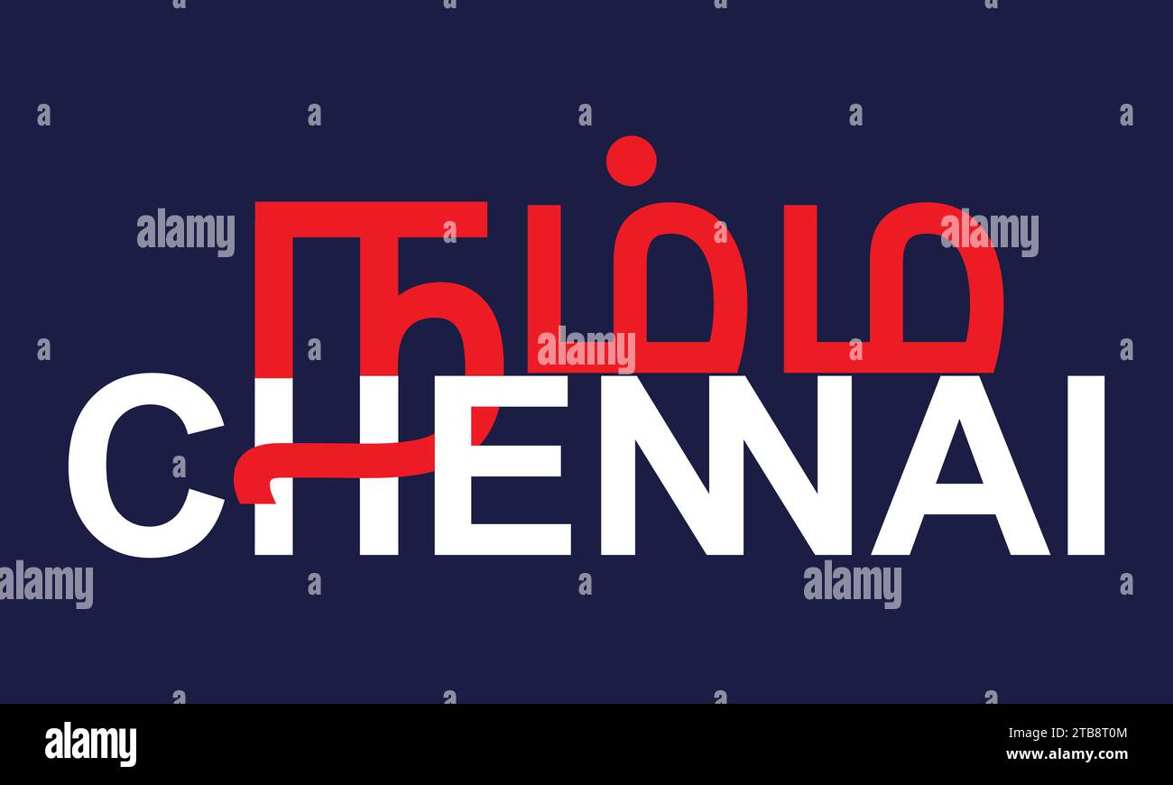 Namma Chennai Logo Vektor Illustration .Chennai ist die Hauptstadt des südindischen Bundesstaates Tamilnadu. Stock Vektor