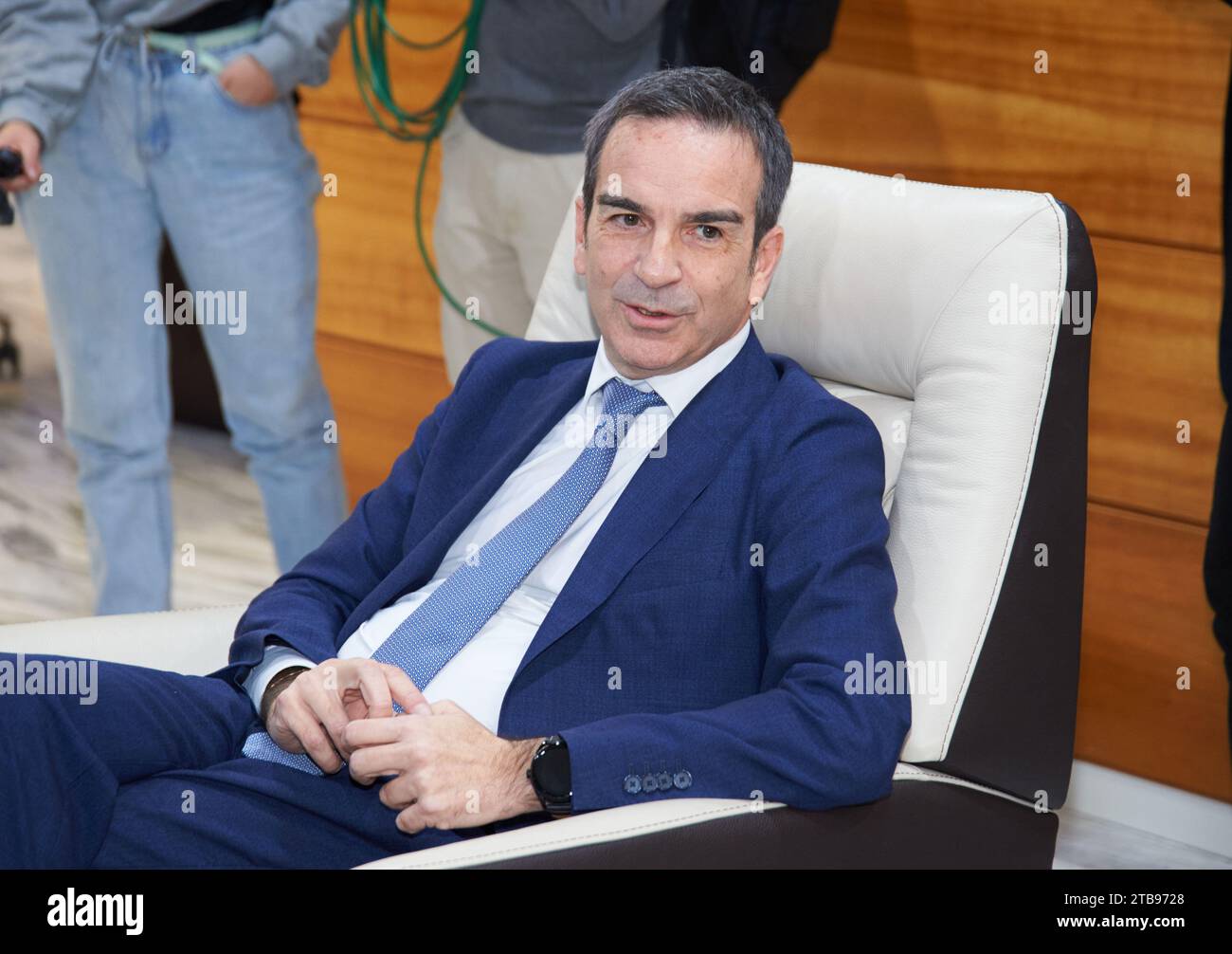 Catanzaro, Italien. Dezember 2023. Sitz der Region Kalabrien, catanzaro, Italien, 05. Dezember 2023, Roberto Occhiuto Gouverneur der Region Kalabrien -Catanzaro 2023 dez 05 während Roberta Metsola Präsidentin des Europäischen Parlaments zu Besuch in Kalabrien - News Credit: Live Media Publishing Group/Alamy Live News Stockfoto