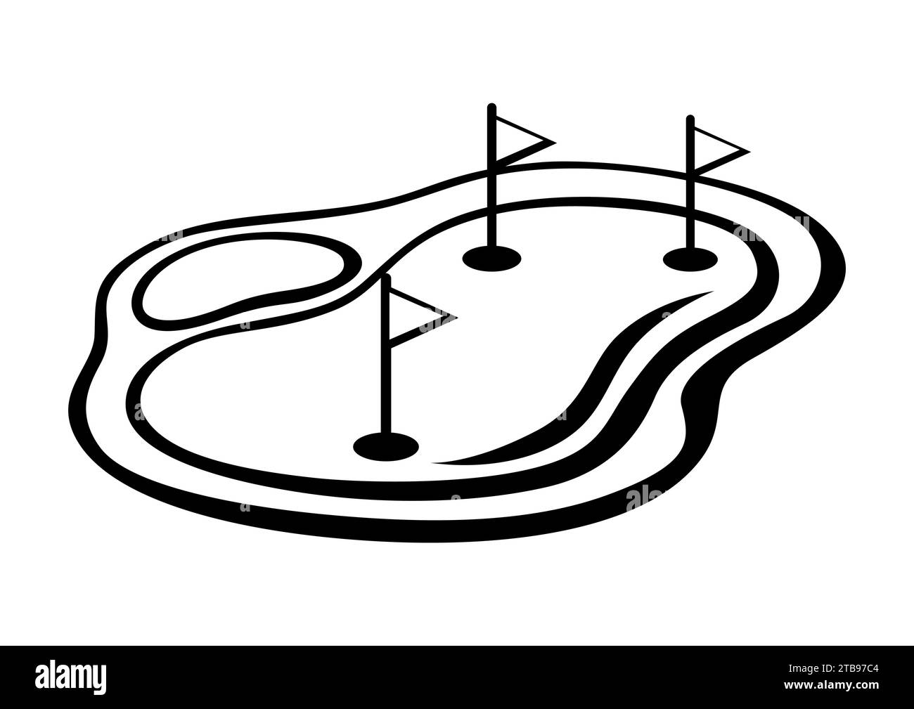 Abbildung des Golffeldes. Sportclub-Element oder -Symbol. Stock Vektor