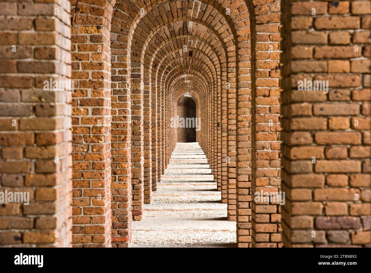 Backsteinbögen in Fort Jefferson im Dry Tortugas National Park, Florida, USA; Florida, Vereinigte Staaten von Amerika Stockfoto