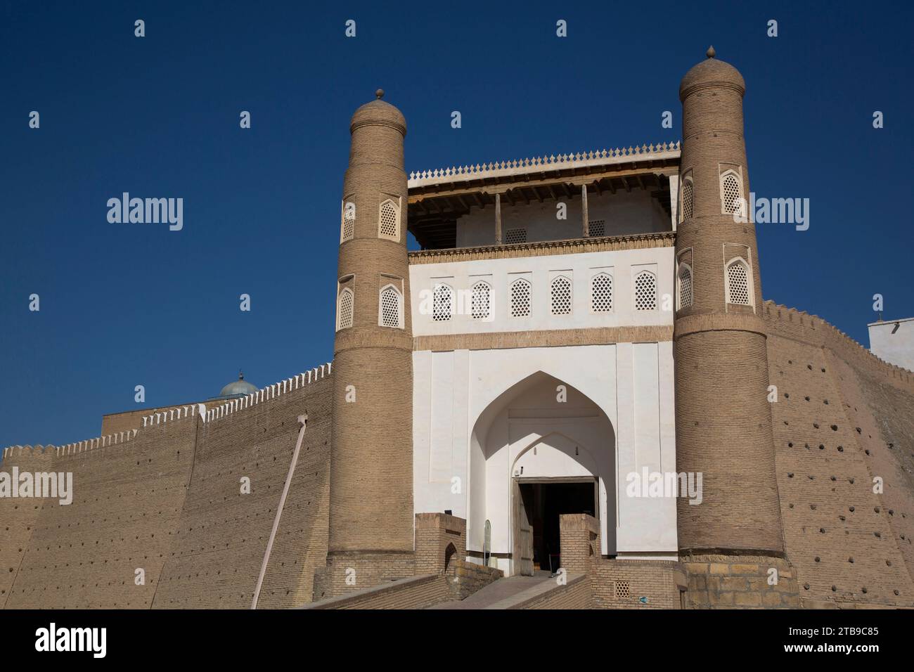 Östlicher Eingang der Arche Buchara in Usbekistan; Buchara, Usbekistan Stockfoto