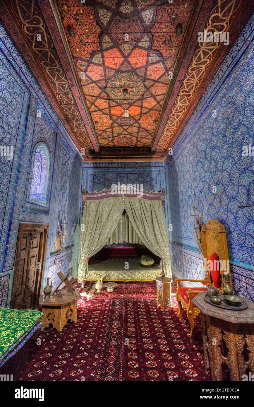 Emirs Bettkammer, Tash Khauli Palast, 1830, Itchan Kala; Chiwa, Usbekistan Stockfoto