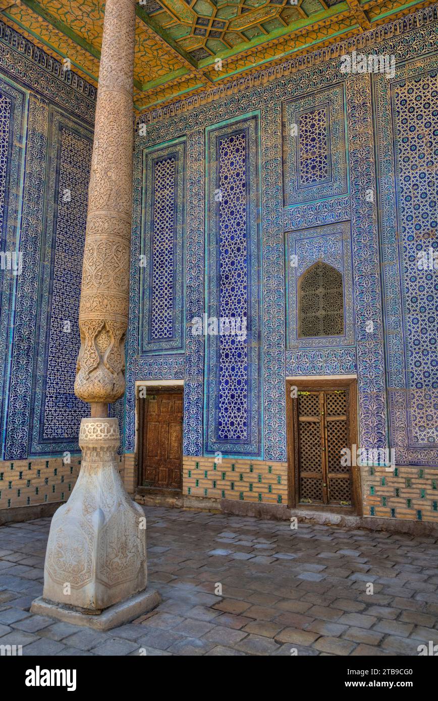 Gekachelte Wände im Emirs Ehefrauen-Viertel im Tash Khauli-Palast, 1830, Itchan Kala; Chiwa, Usbekistan Stockfoto