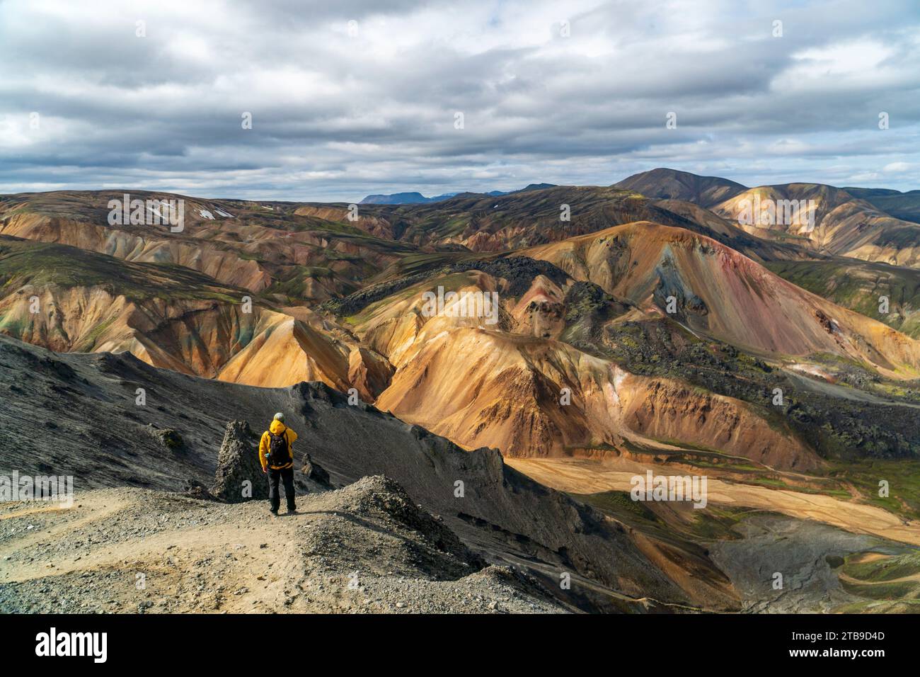 Spektakulärer Überblick über Landmannalaugar im Hochland Islands Stockfoto